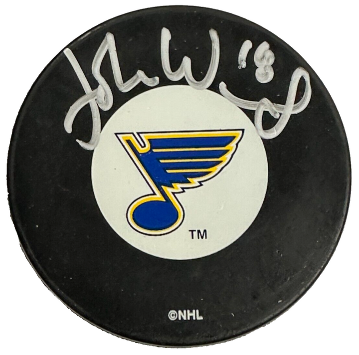 John Wensink Autographed St. Louis Blues Hockey Puck BAS