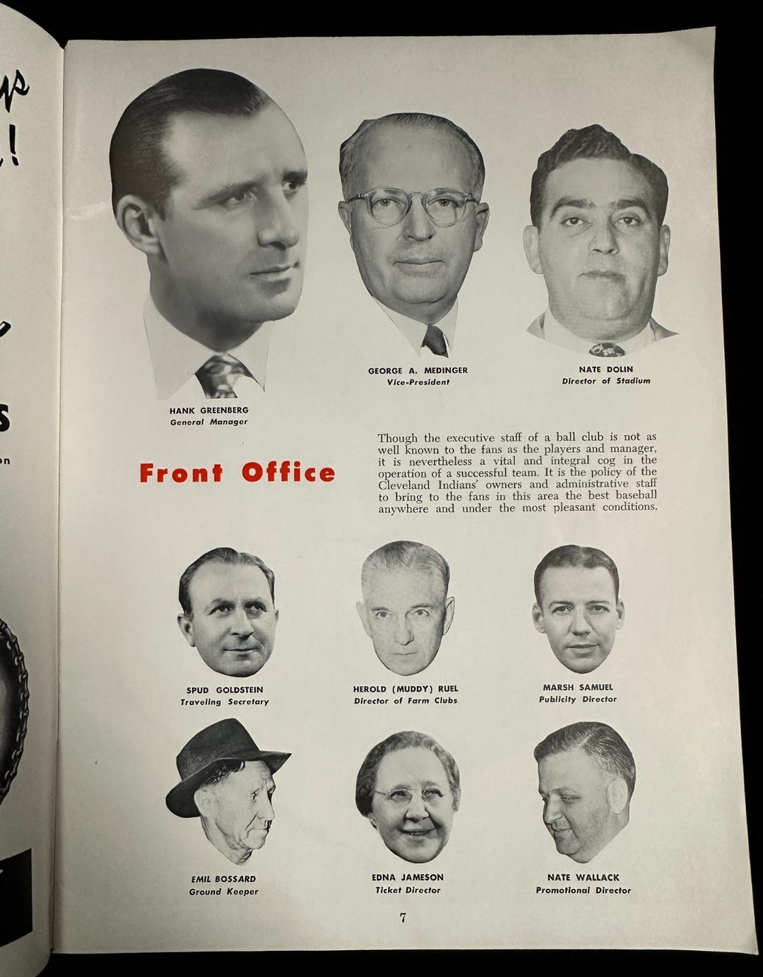 Vintage 1951 Cleveland Indians Baseball Yearbook Feller Lemon Rosen Doby