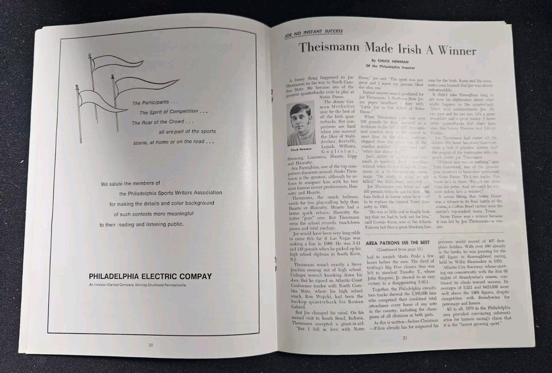1971 Philadelphia Sports Writers Association 67th Annual Dinner Program Orr