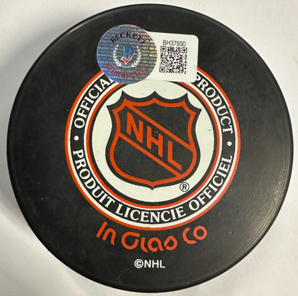 Ted Green Autographed Boston Bruins Hockey Puck HOF BAS