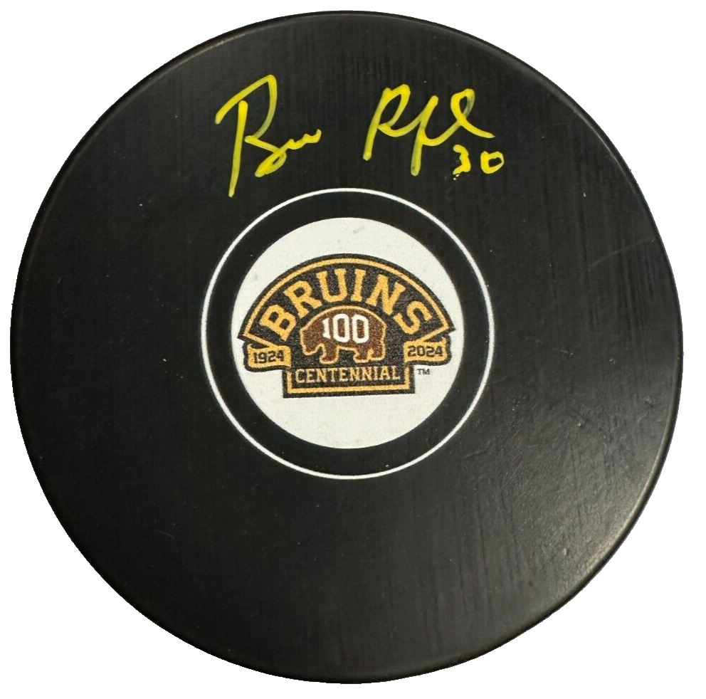 Bill Ranford Autographed Boston Bruins 100th Anniversary Puck NHL