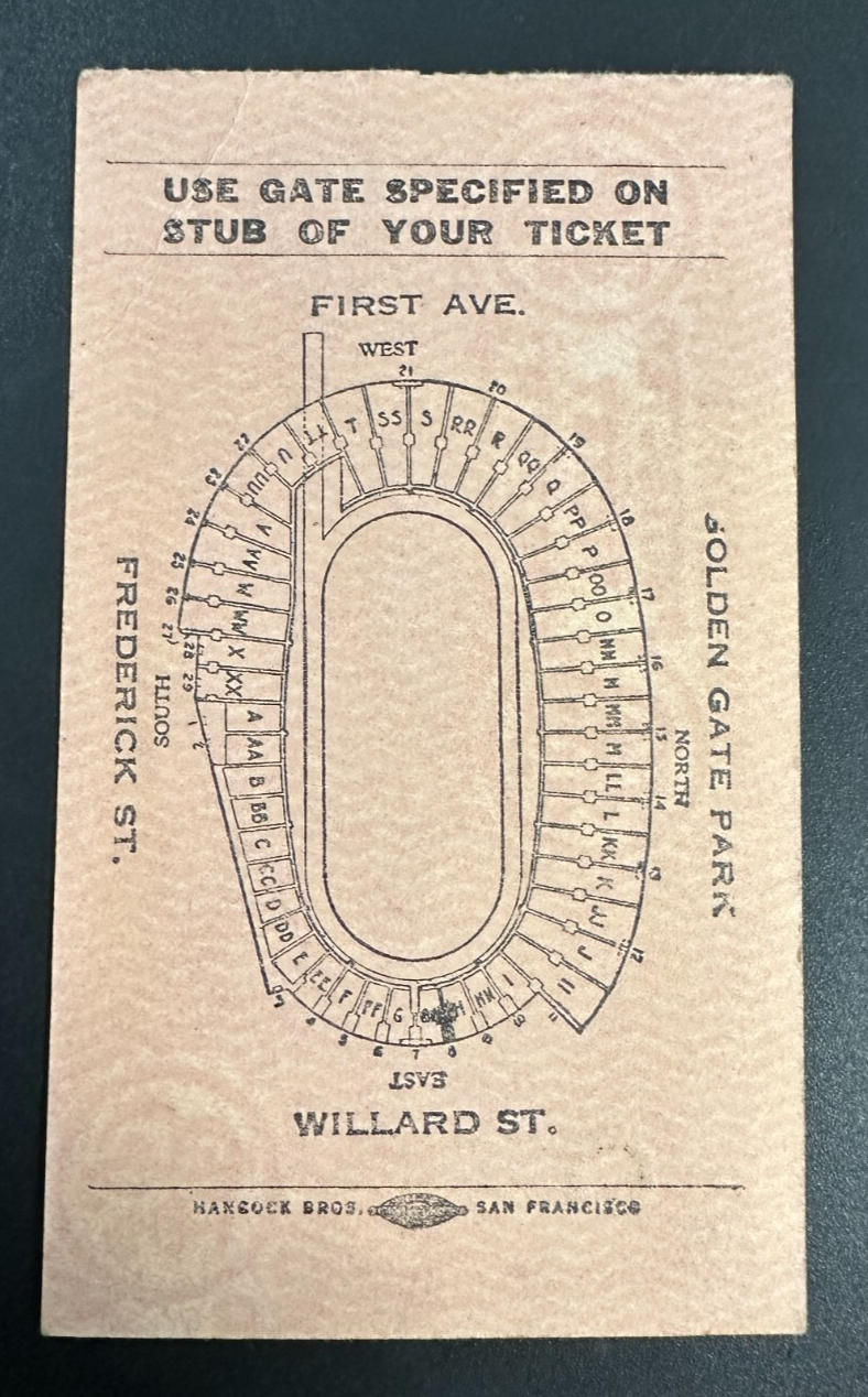 Vintage 1947 East Vs West Shrine Game Ticket Stub Kezar Stadium