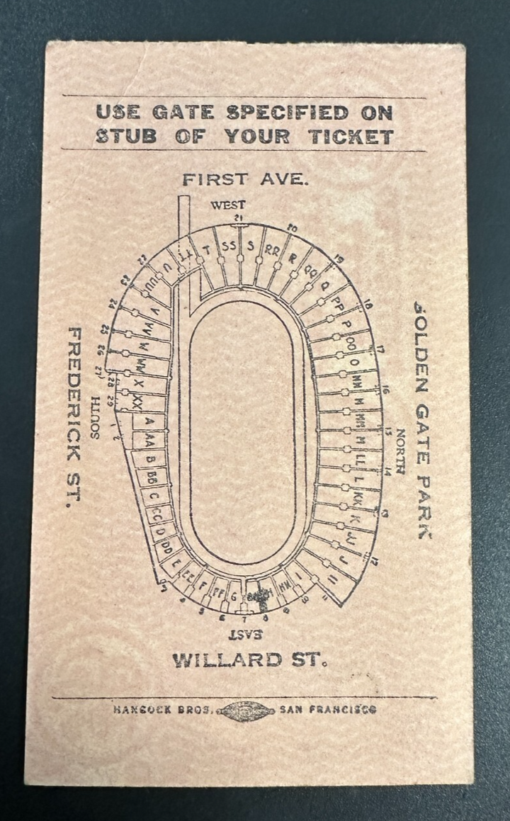 Vintage 1947 East Vs West Shrine Game Ticket Stub Kezar Stadium