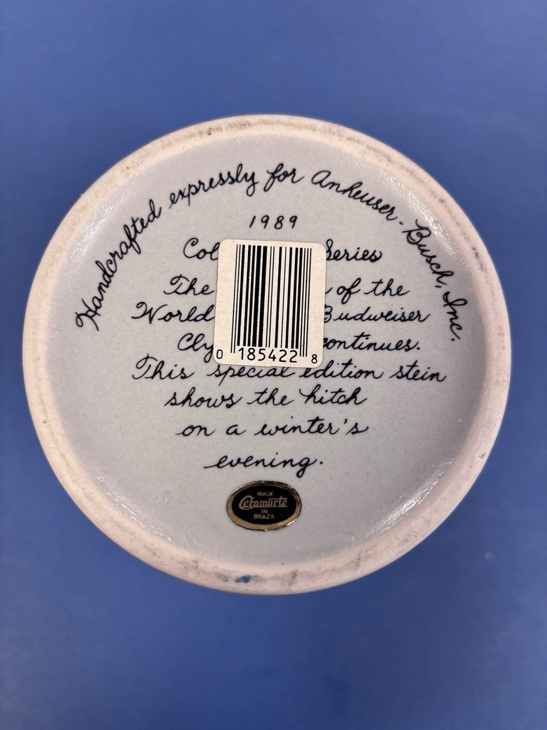 1989 Budweiser Holiday Christmas Stein Mug Collector Series