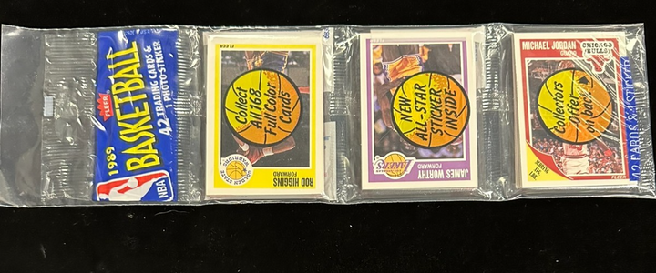 1989 Fleer Basketball Rack Pack Michael Jordan Card on Front & Back