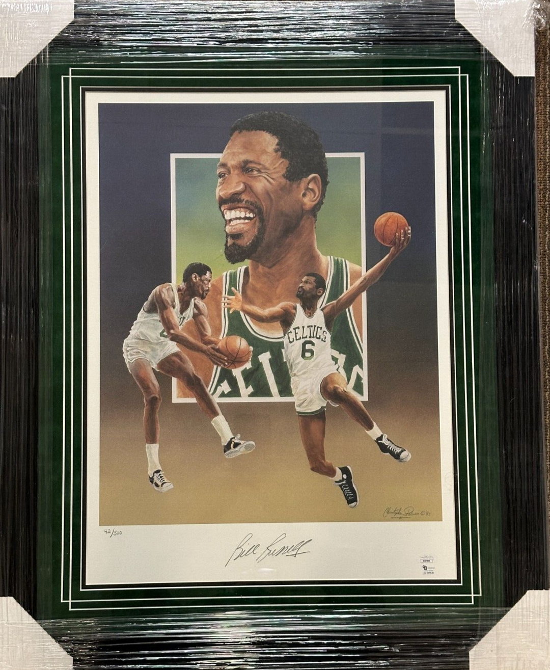 Bill Russell Autographed Boston Celtics Limited Edition Lithograph 42/500 JSA