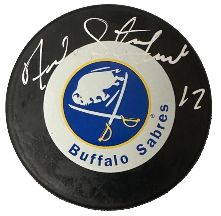 Fred Stanfield Autographed Buffalo Sabres Hockey Puck BAS