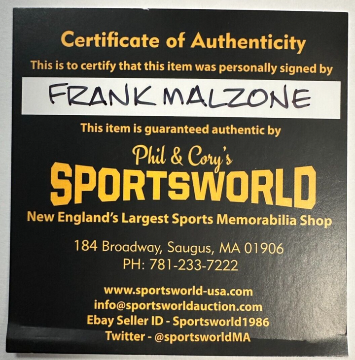 Frank Malzone Autographed Official Major League Baseball W/ Red Sox HOF 1995