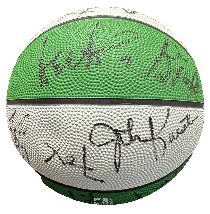1995-96 Boston Celtics Team Autographed Basketball DJ Jones Radja