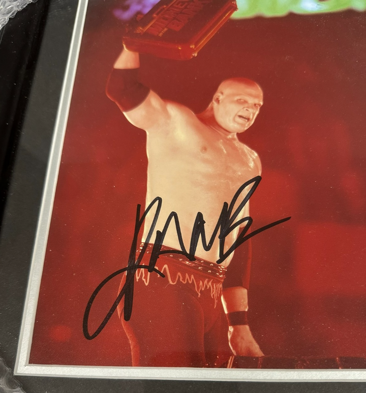 Kane Autographed 8x10 Photo Framed W/ Piece of Ladder Money in the Bank WWE /500