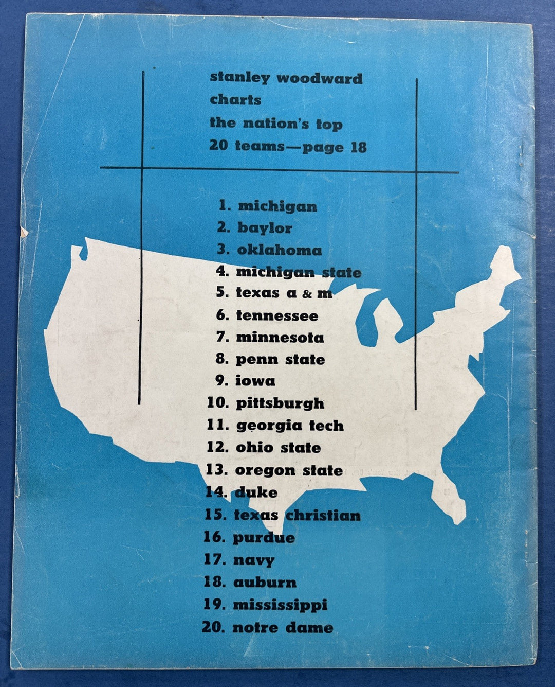 Stanley Woodward's Football Magazine 1957 Bobby Cox Minnesota QB