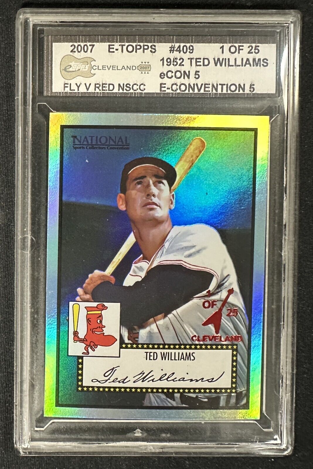 2007 E-Topps eCon 5 National Convention Red /25 Ted Williams #409 HOF