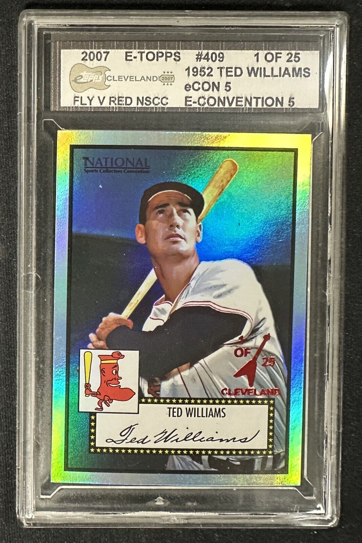 2007 E-Topps eCon 5 National Convention Red /25 Ted Williams #409 HOF