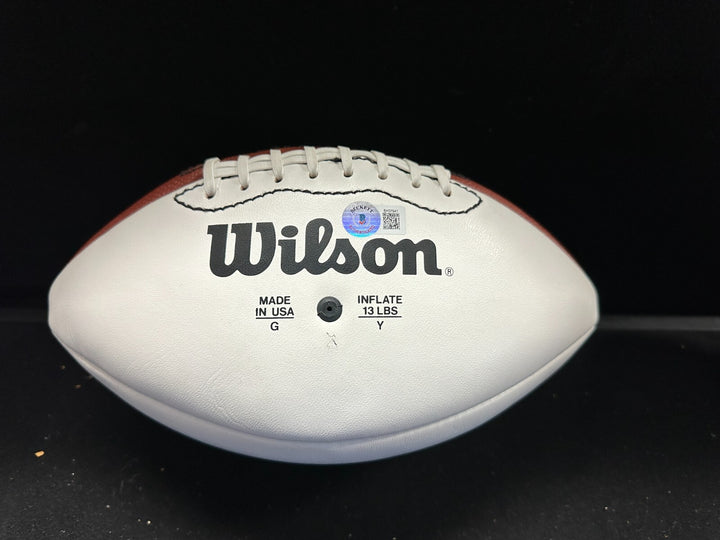 Y.A. Tittle Autographed Wilson NFL Football W/ HOF 71 & MVP 1957-61-63 Ins BAS