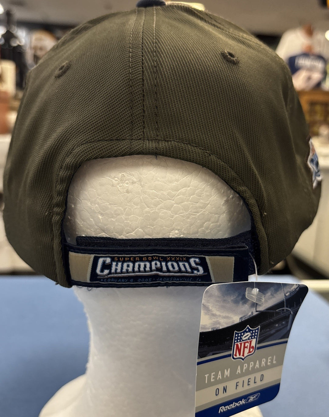2005 New England Patriots Super Bowl Champions XXXIX Adjustable Hat Locker Room