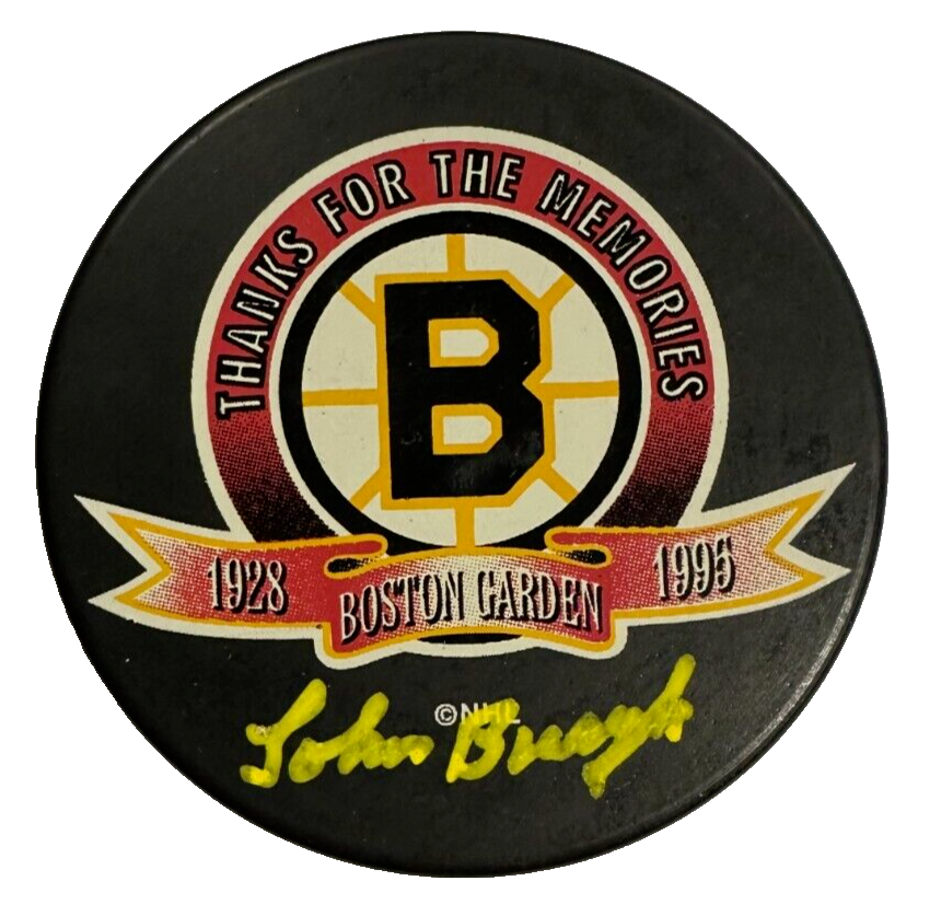 John Bucyk Autographed Boston Bruins Last Hurrah Puck HOF NHL