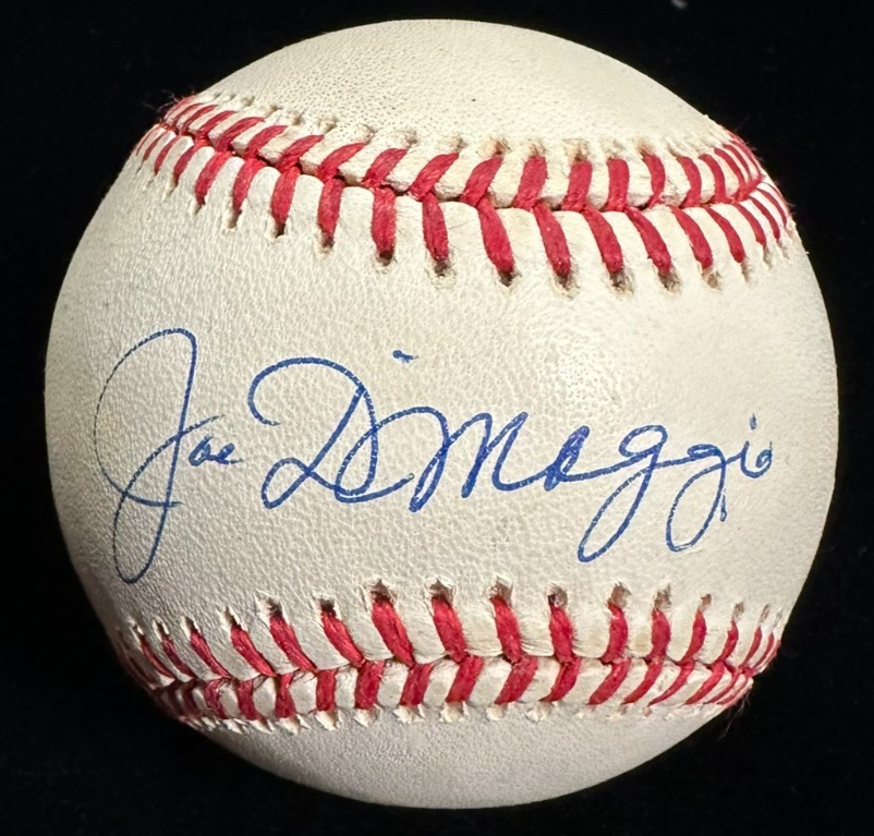 Joe DiMaggio Autographed Official American League Baseball JSA Yankees HOF