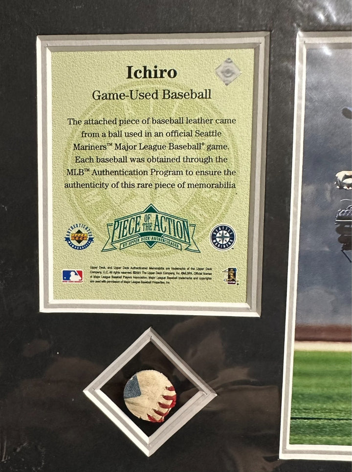 2001 Upper Deck Piece of the Action Ichiro Game Used Baseball Mariners