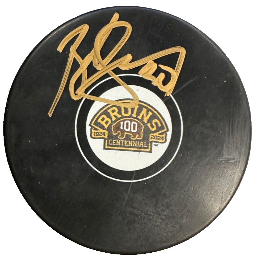 Bob Sweeney Autographed Boston Bruins 100th Anniversary Hockey Puck NHL