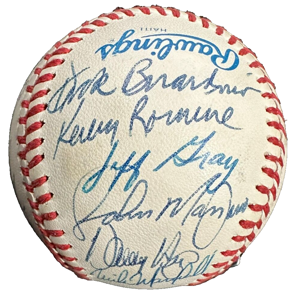 1990 Boston Red Sox Team Autographed Baseball Clemens Boggs Boddicker