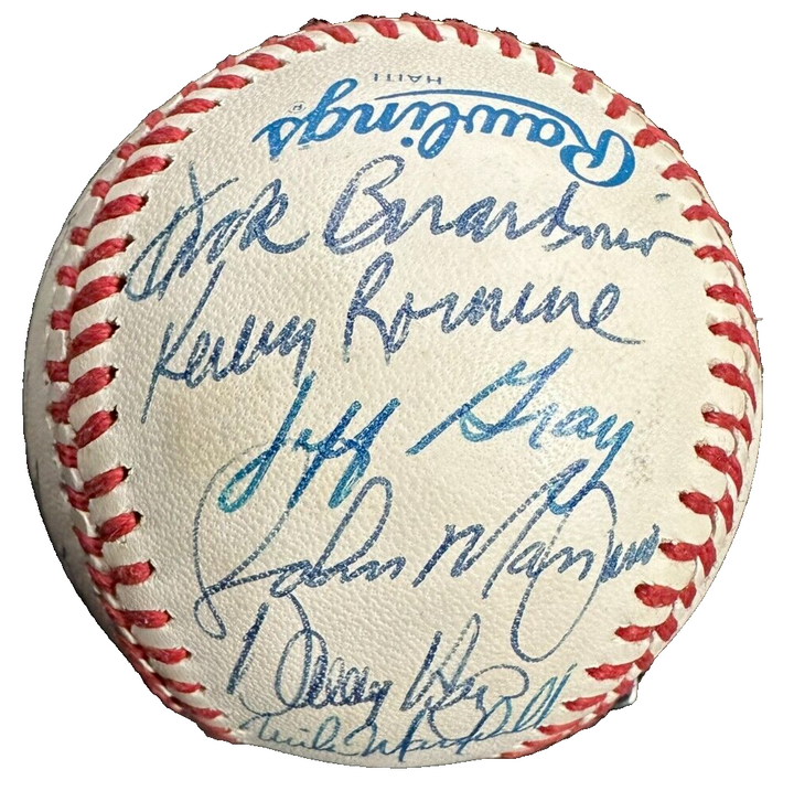 1990 Boston Red Sox Team Autographed Baseball Clemens Boggs Boddicker