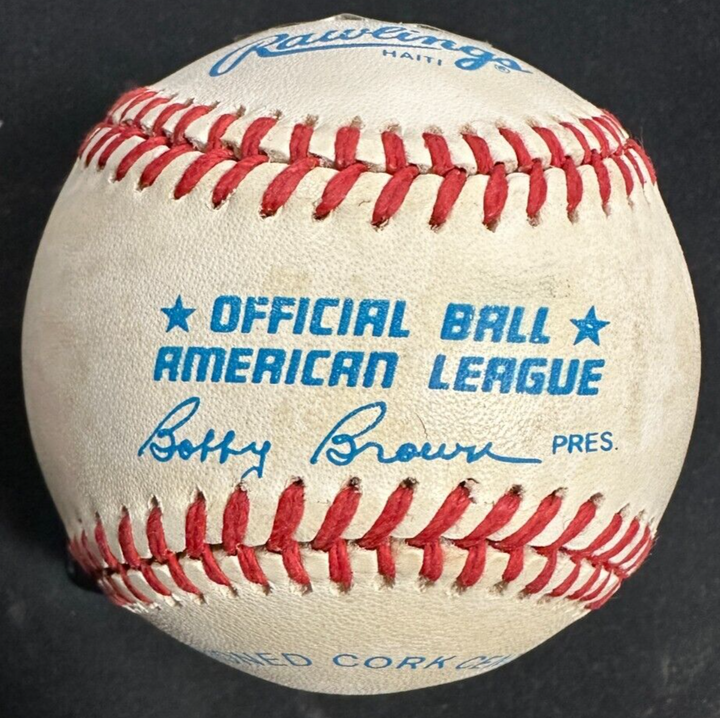 Ted Williams Autographed Bobby Brown American League Baseball BAS HOF