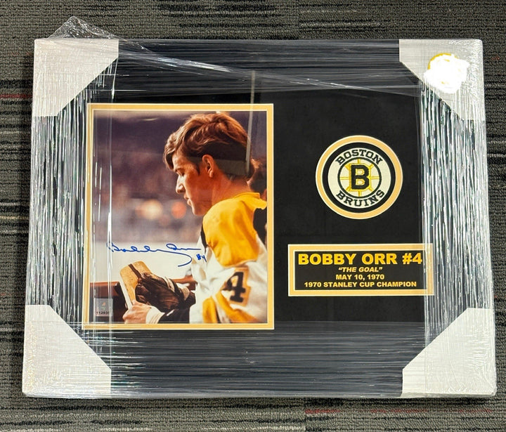Bobby Orr Signed 8x10 Game Photo Framed Great North Road COA Boston Bruins