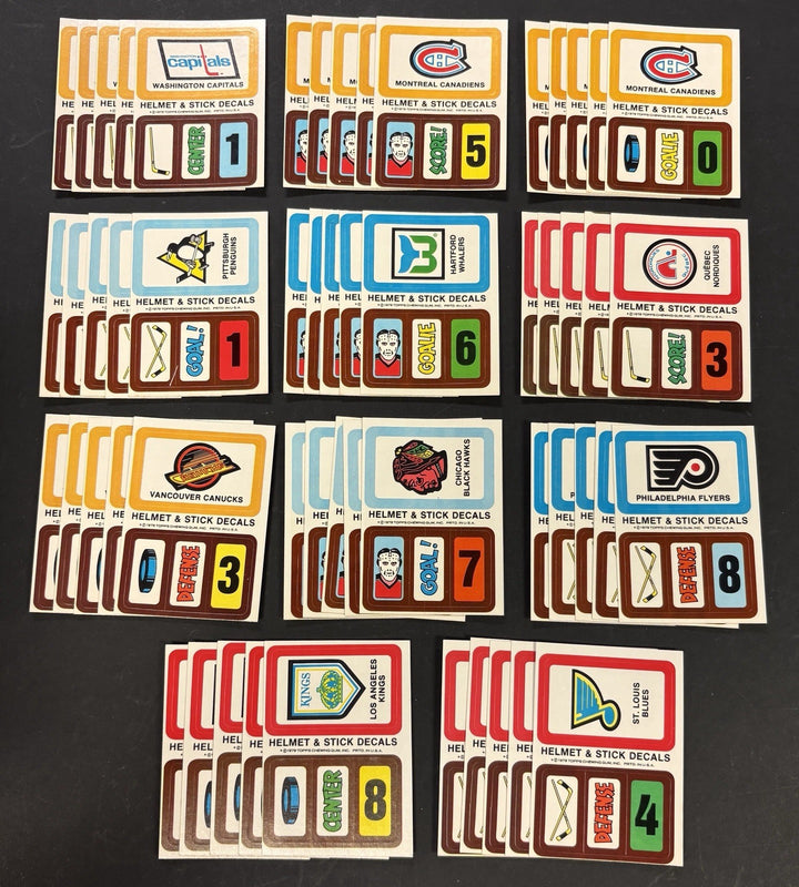 1979-80 Topps NHL Hockey Team Logo Sticker Insert Sets Lot Of 5 NM/MT