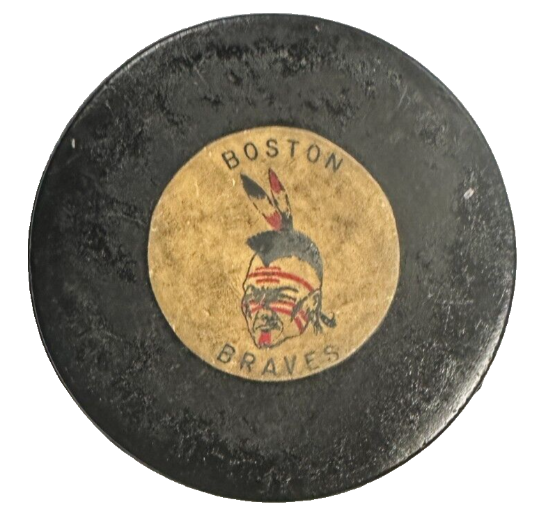 1971-74 Boston Braves Converse Art Ross Tyer Hockey Puck AHL