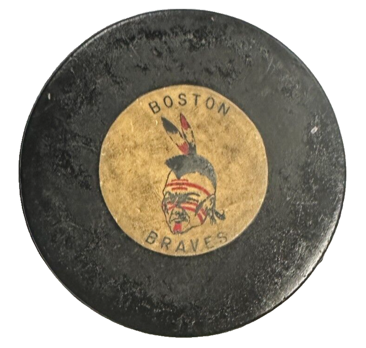 1971-74 Boston Braves Converse Art Ross Tyer Hockey Puck AHL