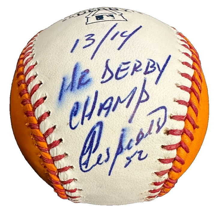 Yoenis Cespedes Autographed 2014 Home Run Derby Baseball W/ 13-14 HR Derby Champ