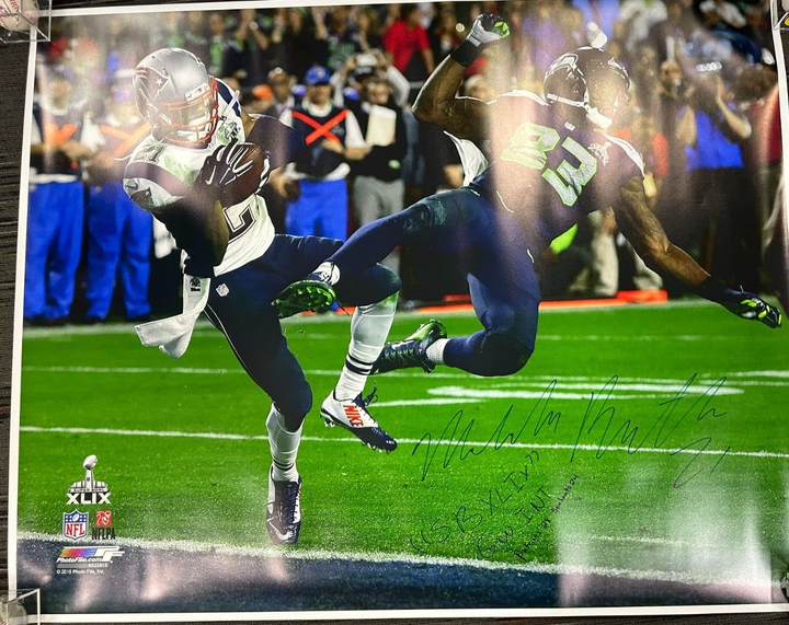 Malcom Butler Signed 50x60 Super Bowl XLIX Interception Photo W/ Inscriptions