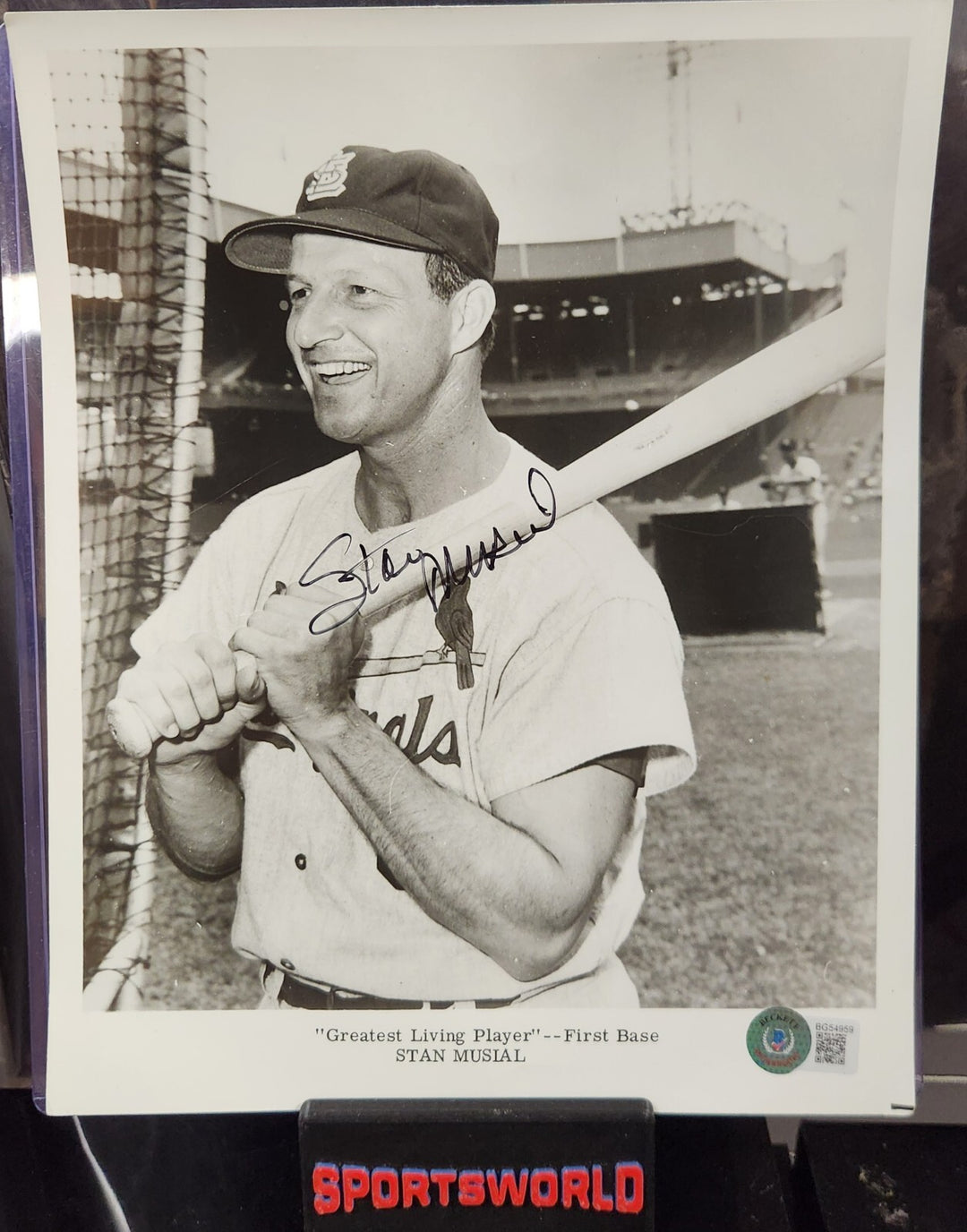 Stan Musial Signed 8x10 Photo St. Louis Cardinals HOF Beckett COA