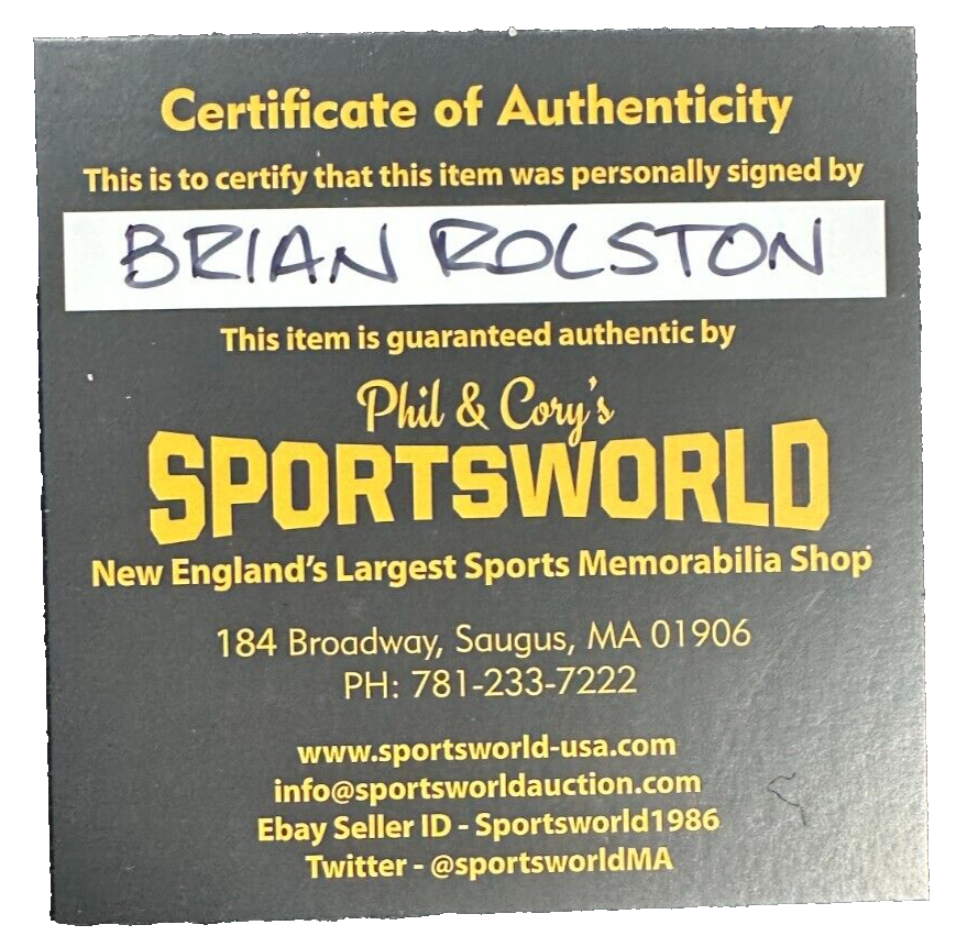 Brian Rolston Autographed Boston Bruins Hockey Puck NHL