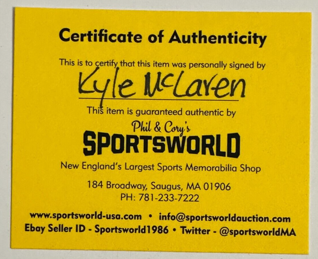 Kyle McLaren Boston Bruins Puck 100th Anniversary Hockey Puck COA