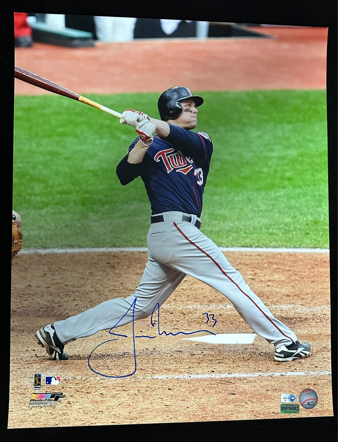 Justin Morneau Autographed Minnesota Twins 16x20 Photo MLB Hologram