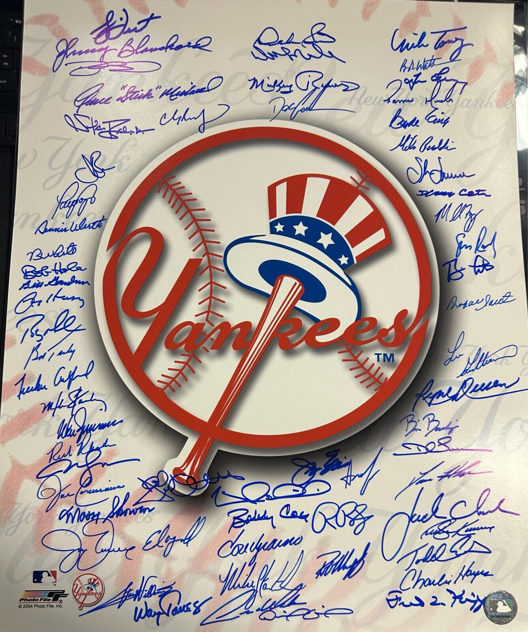 New York Yankees Stars Autographed 16x20 Photo Watson Cox Zimmer Dent