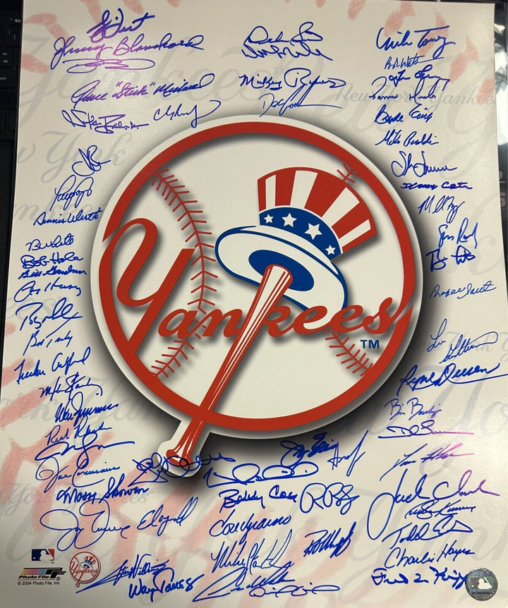 New York Yankees Stars Autographed 16x20 Photo Watson Cox Zimmer Dent