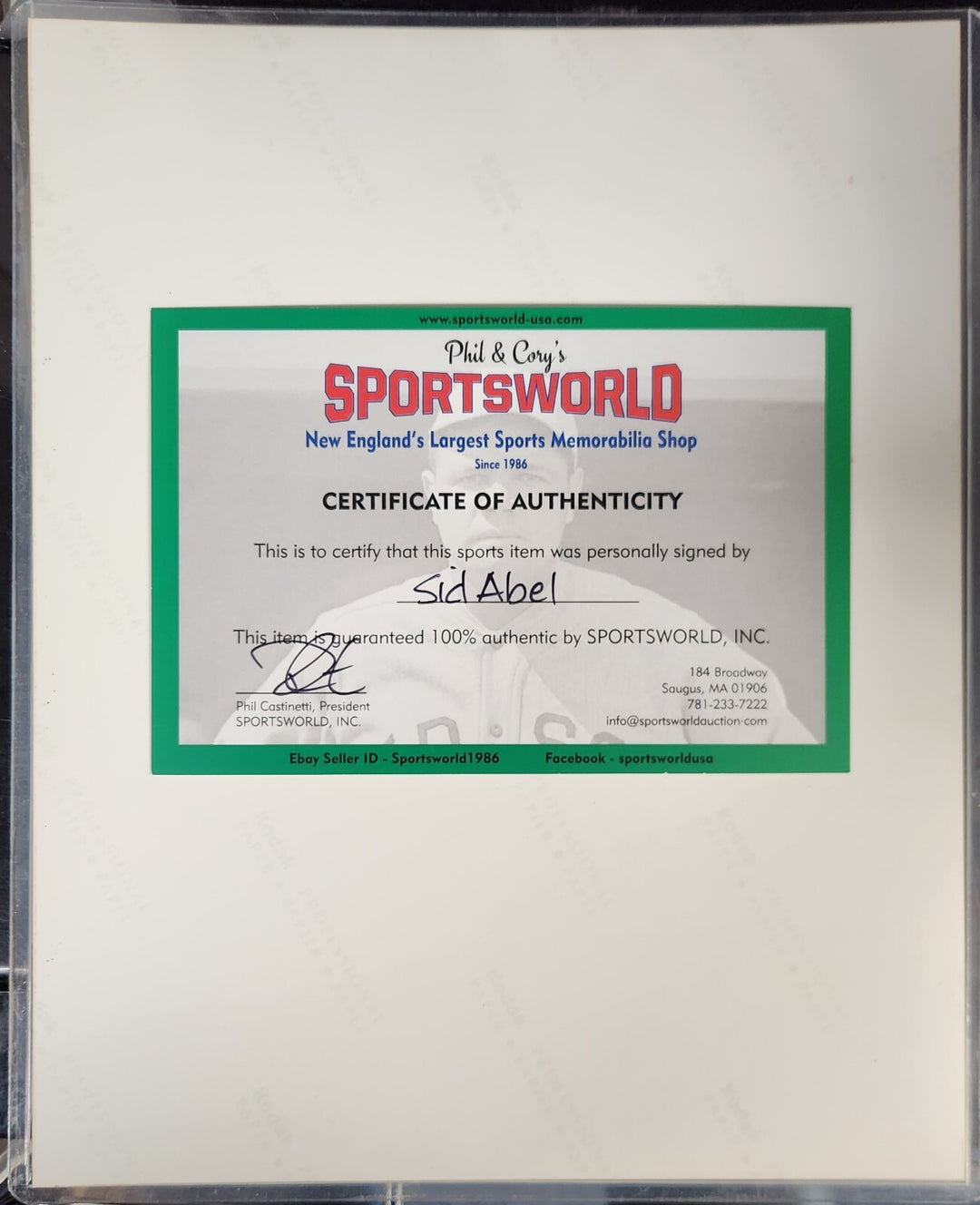 Sid Abel Signed Inscribed 8x10 Photo Detroit Red Wings HOF COA