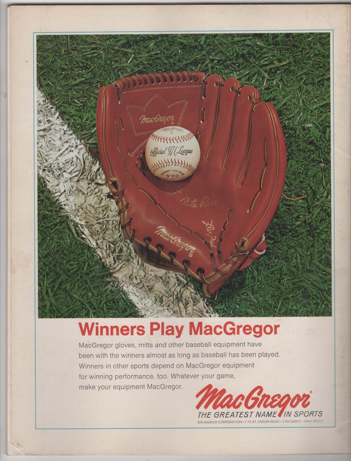 1972 World Series Program Oakland A's Vs Cincinnati Reds Game 6 Scored