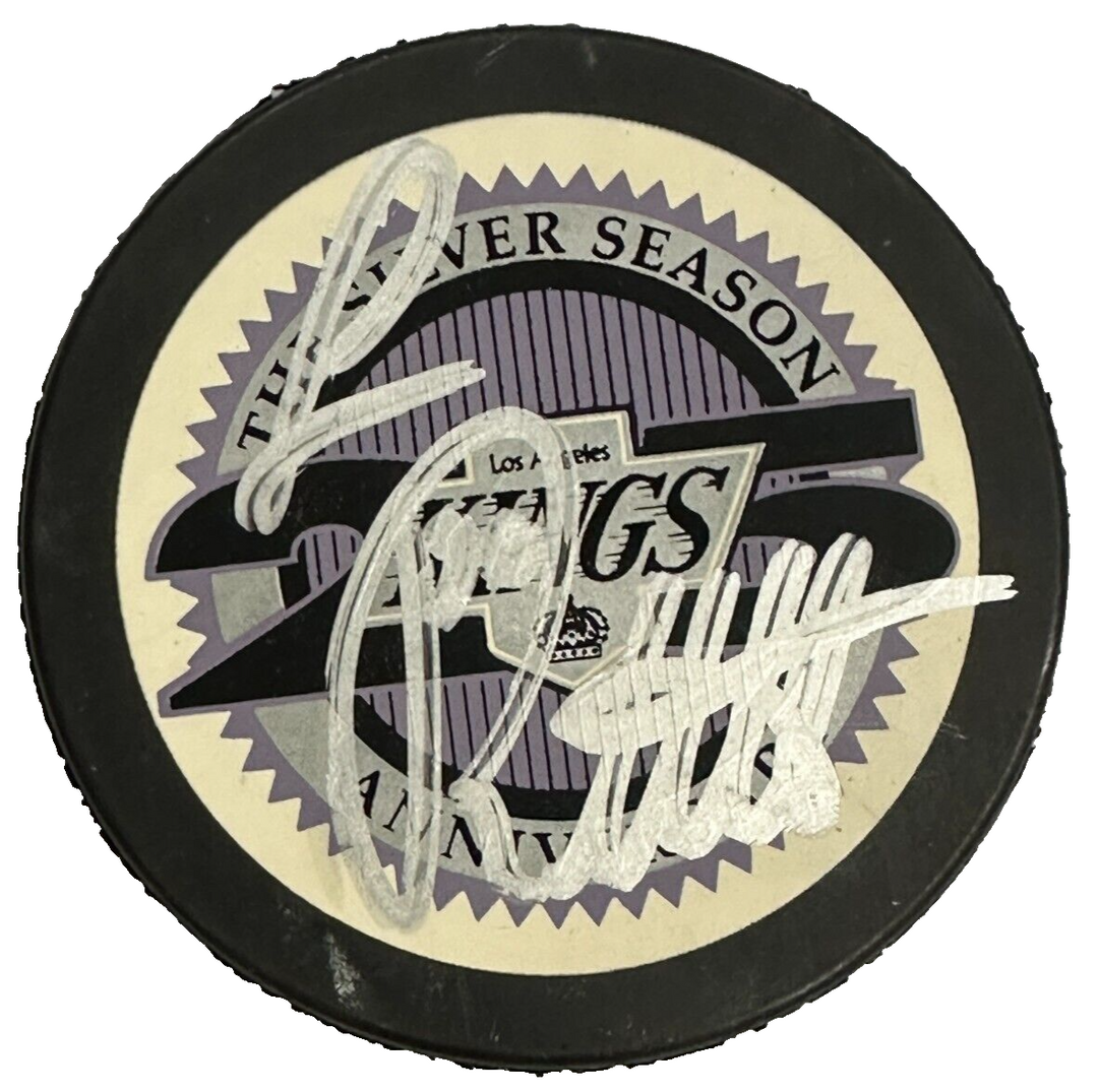 Luc Robitaille Autographed Los Angeles Kings25th Anniversary Puck HOF