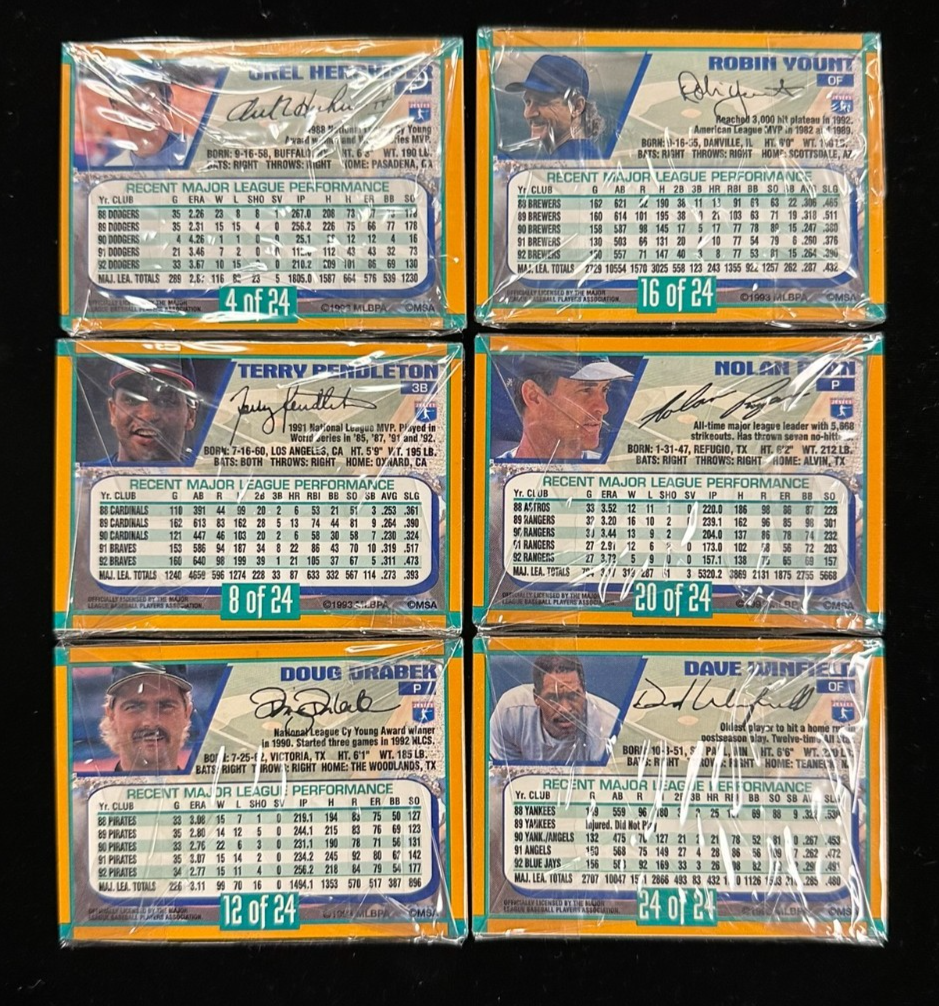 1993 Duracell Series I Power Players Baseball 24 Cards Complete Set Bonds Ryan