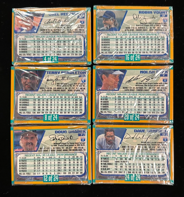 1993 Duracell Series I Power Players Baseball 24 Cards Complete Set Bonds Ryan