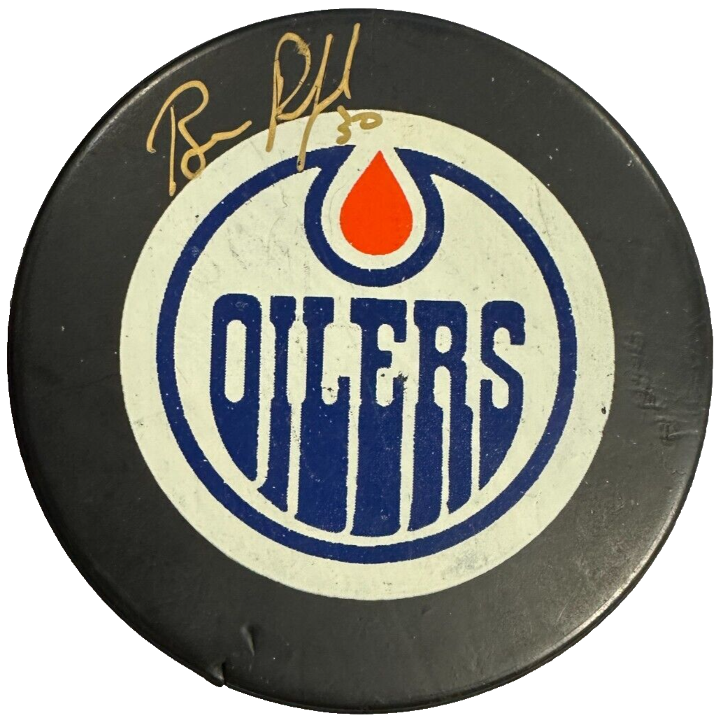 Bill Ranford Autographed Edmonton Oilers Hockey Puck NHL