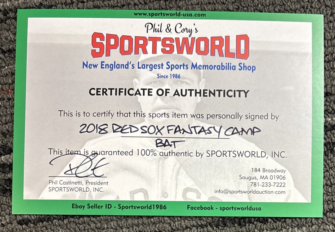 2018 Red Sox Fantasy Camp Signed Baseball Bat Campbell Lyons Stanley Bell Etc.