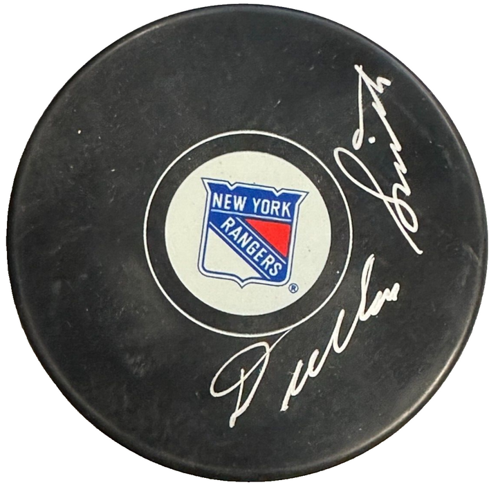 Dallas Smith Autographed New York Rangers Hockey Puck NHL