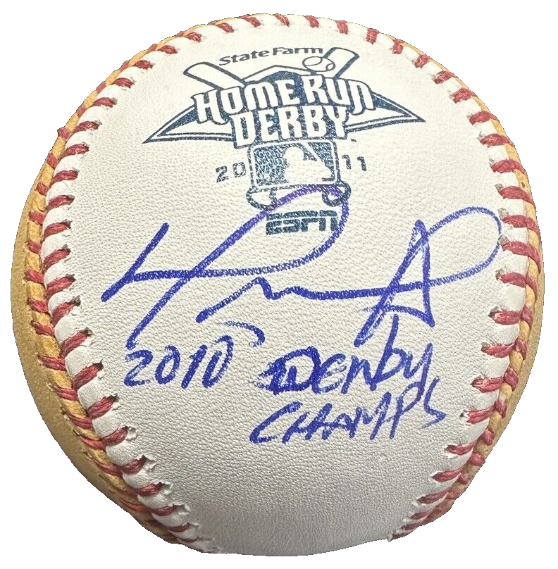 David Ortiz Signed Official 2010 Home Run Derby Baseball W/ 2010 Derby Champ BAS