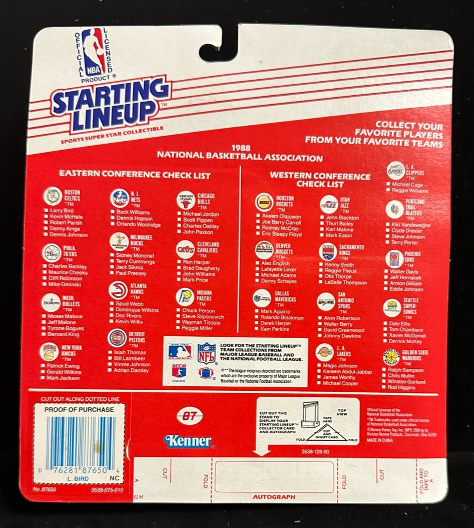 1988 Kenner NBA Starting Lineup Larry Bird Figure & Card Celtics NEW