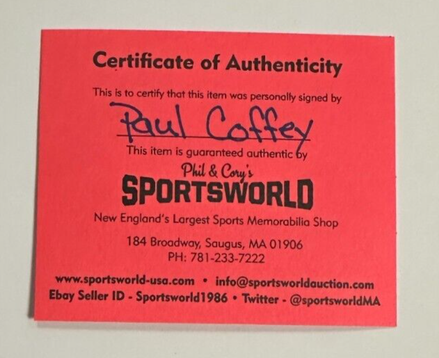 Paul Coffey Autographed Detroit Red Wings Hockey Puck HOF