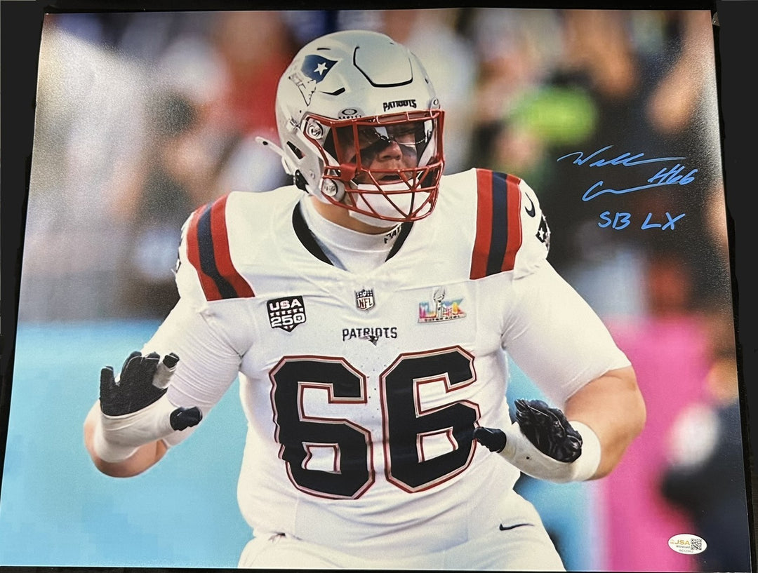Will Campbell Autographed New England Patriots 16" x 20" Photo JSA W/ SB LX Insc